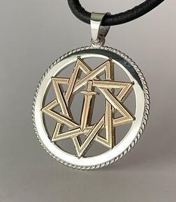 Меч в звезде Инглии серебро с золотой накладкой - изображение 1