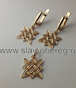 Серёжки Звезда Руси из золота - изображение 3