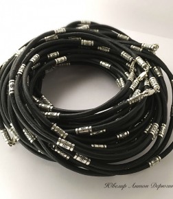 Кожаный шнур с серебряными элементами - изображение 2