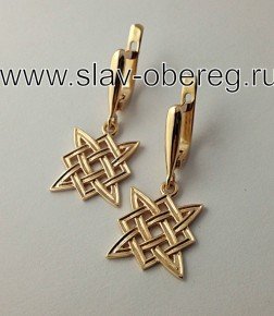 Серёжки Звезда Руси из золота - изображение 1
