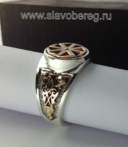 Славянский перстень с вращающимся символом Коловрат - изображение 2
