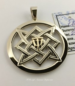 Звезда Руси из белого золота с огненным чертогом Ворона  - изображение 2