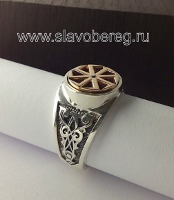 Славянский перстень с вращающимся символом Коловрат - изображение 3