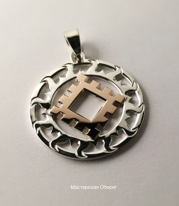 Репейник счастья из золота и серебра в Солнечном круге - изображение 1
